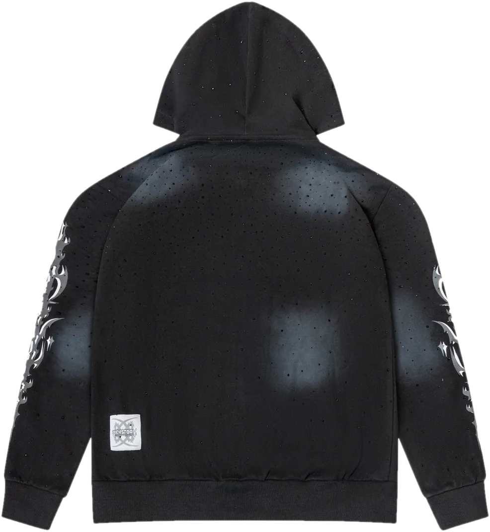Written In Stone hoodie, Midnight Black, back